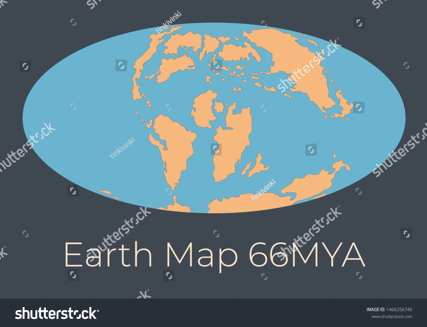 Map Earth 66mya Vector Illustration Earth Stock Vector (Royalty Free ...