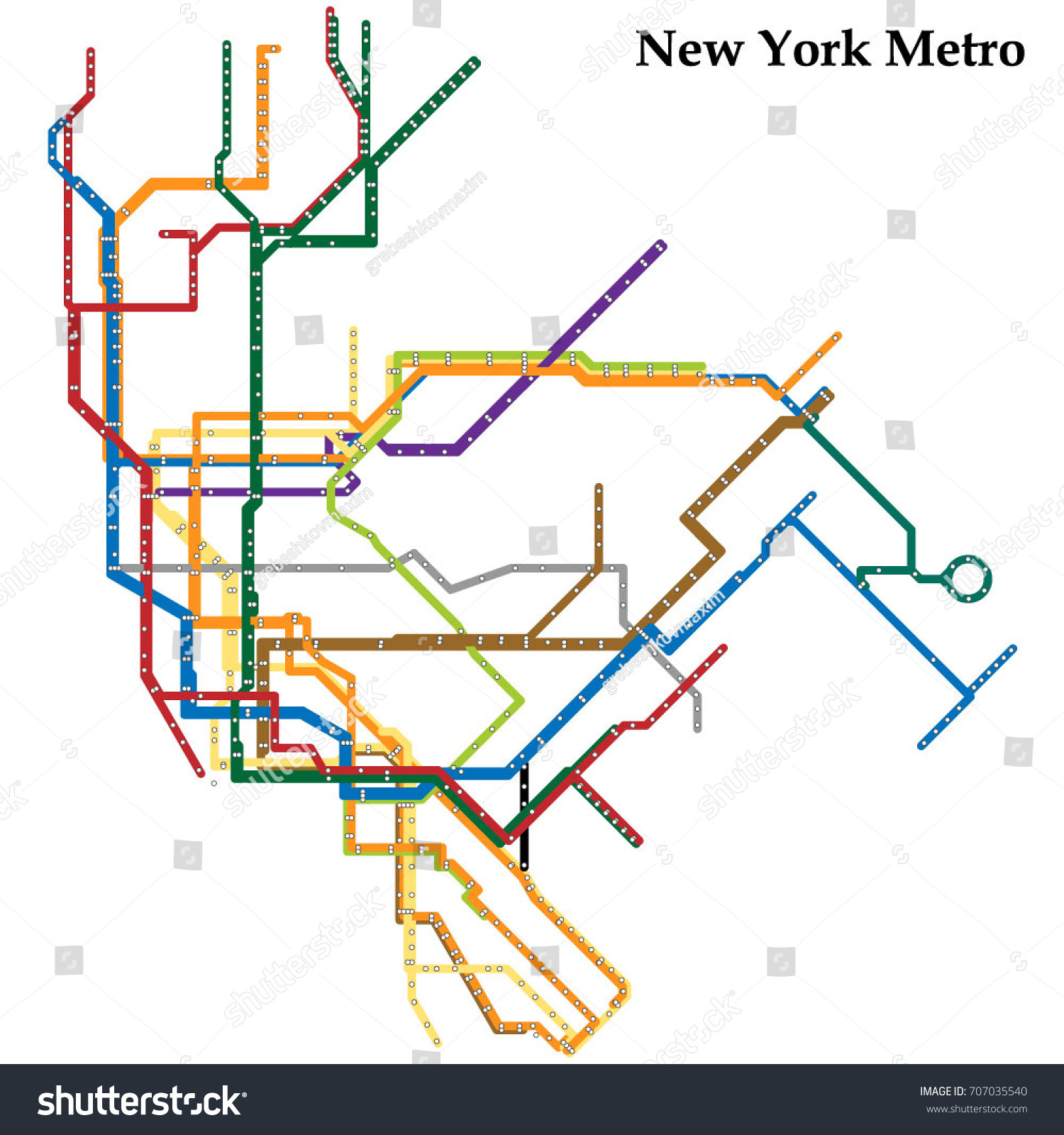 New York City Subway Map Stock Vectors Images Vector Art