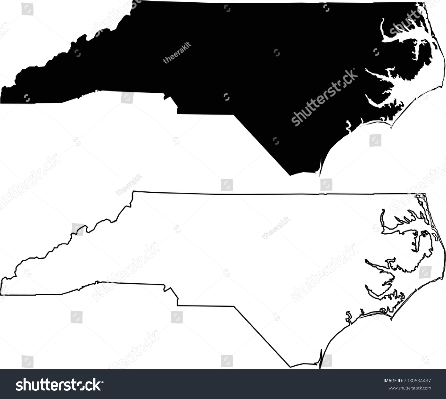 Map North Carolina On White Background Stock Vector (Royalty Free ...