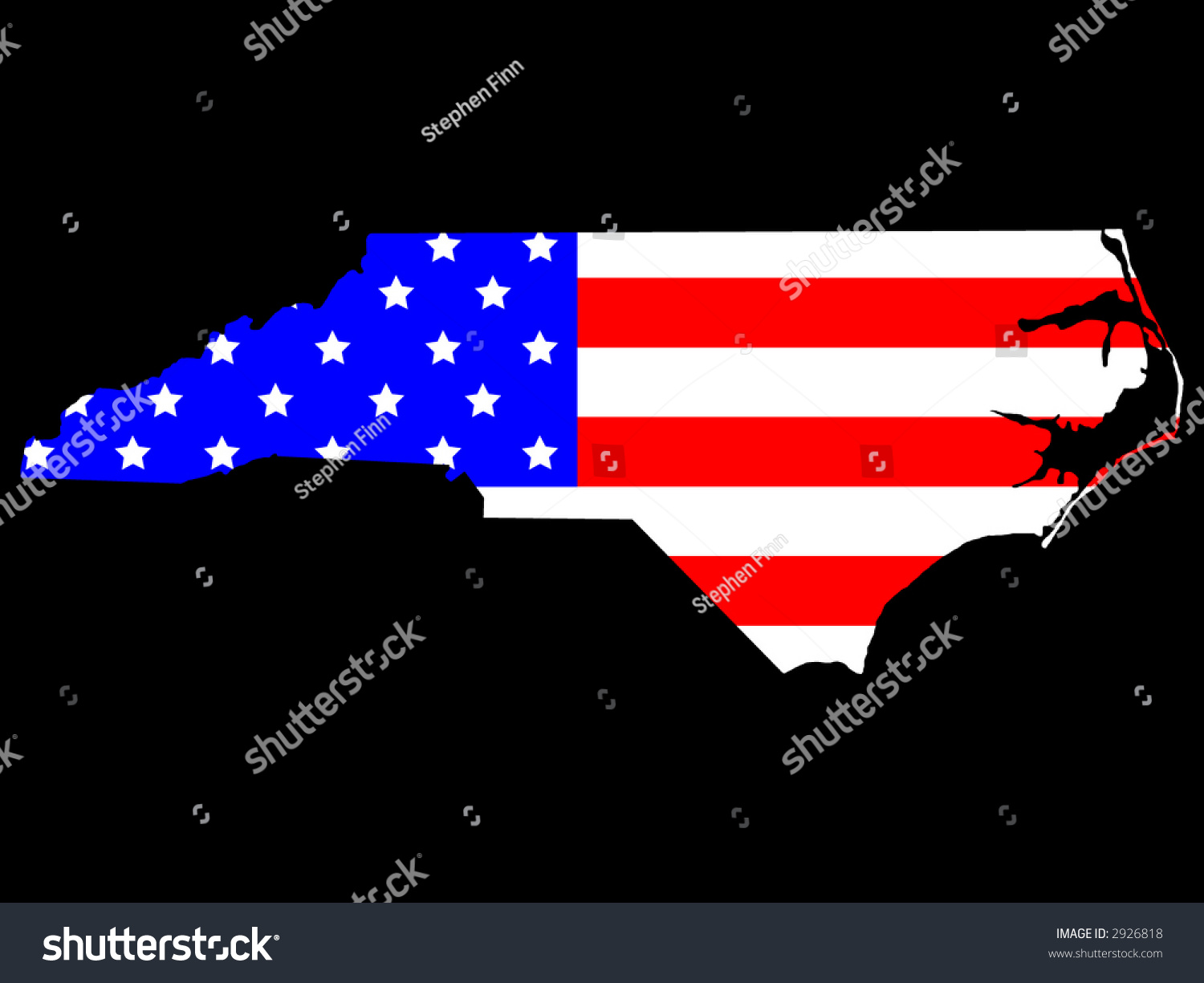 Map State North Carolina American Flag Stock Vector (Royalty Free) 2926818