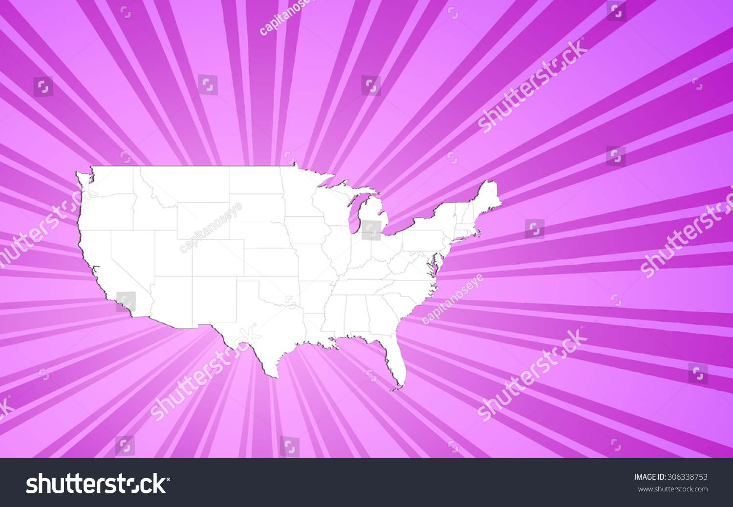 Map United States America Vector Illustration Vector De Stock Libre De Regalías 306338753 5450