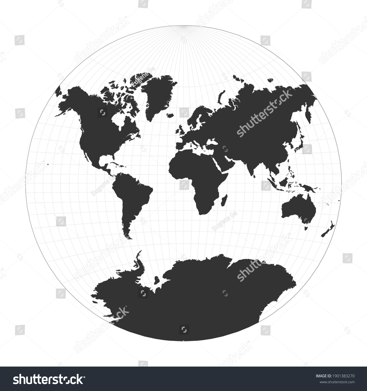 Van Der Grinten Map Map World Van Der Grinten Projection Stock Vector (Royalty Free) 1901383270  | Shutterstock