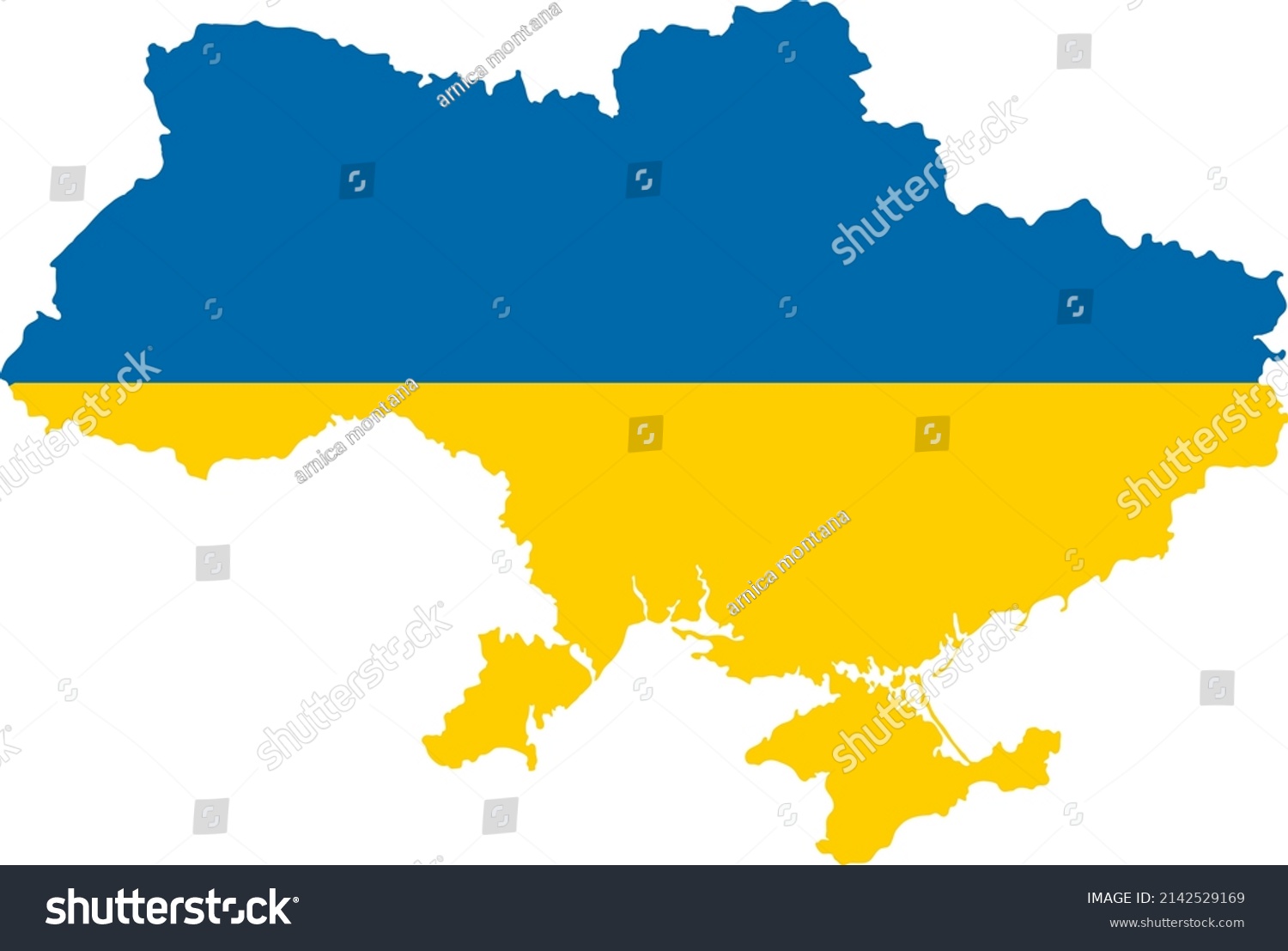 Map Ukraine National Colours Stock Vector (Royalty Free) 2142529169 ...