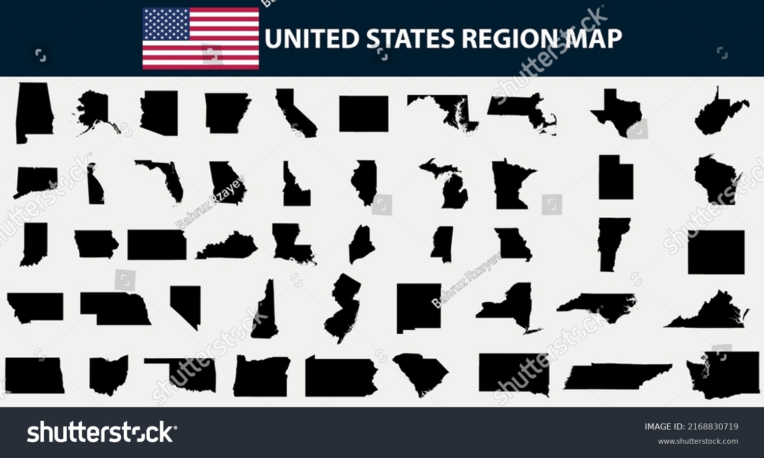 Map United States Regions Outline Silhouette Stock Vector (Royalty Free ...