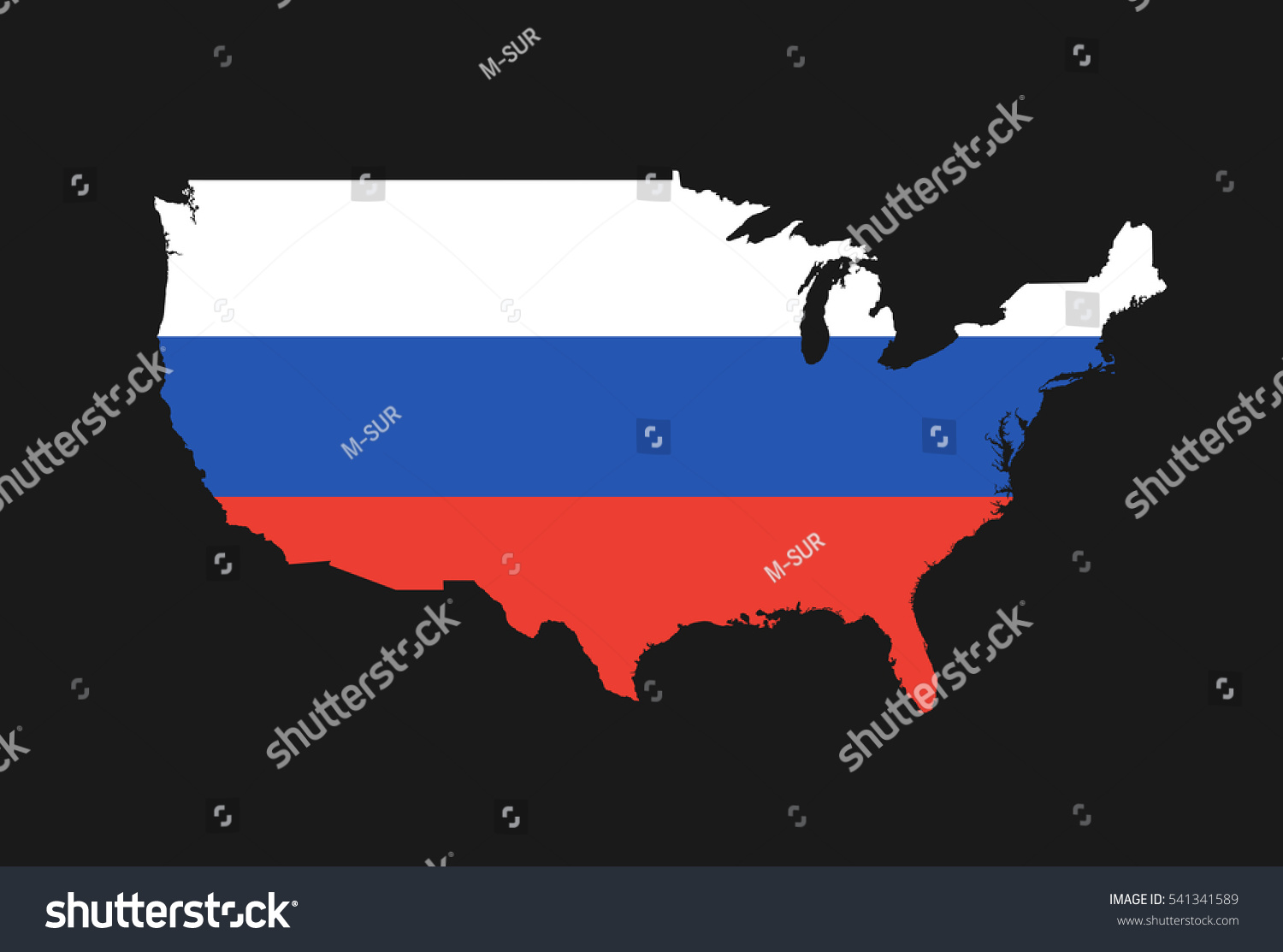 Map Usa Colors Russia Metaphor Russian Stock Vector Royalty Free