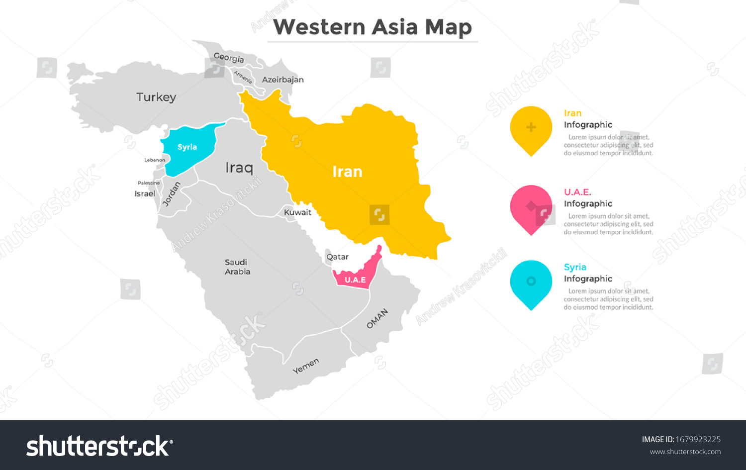 West Asian Countries Map Map West Asia Country Boundaries Western Stock Vector (Royalty Free)  1679923225 | Shutterstock