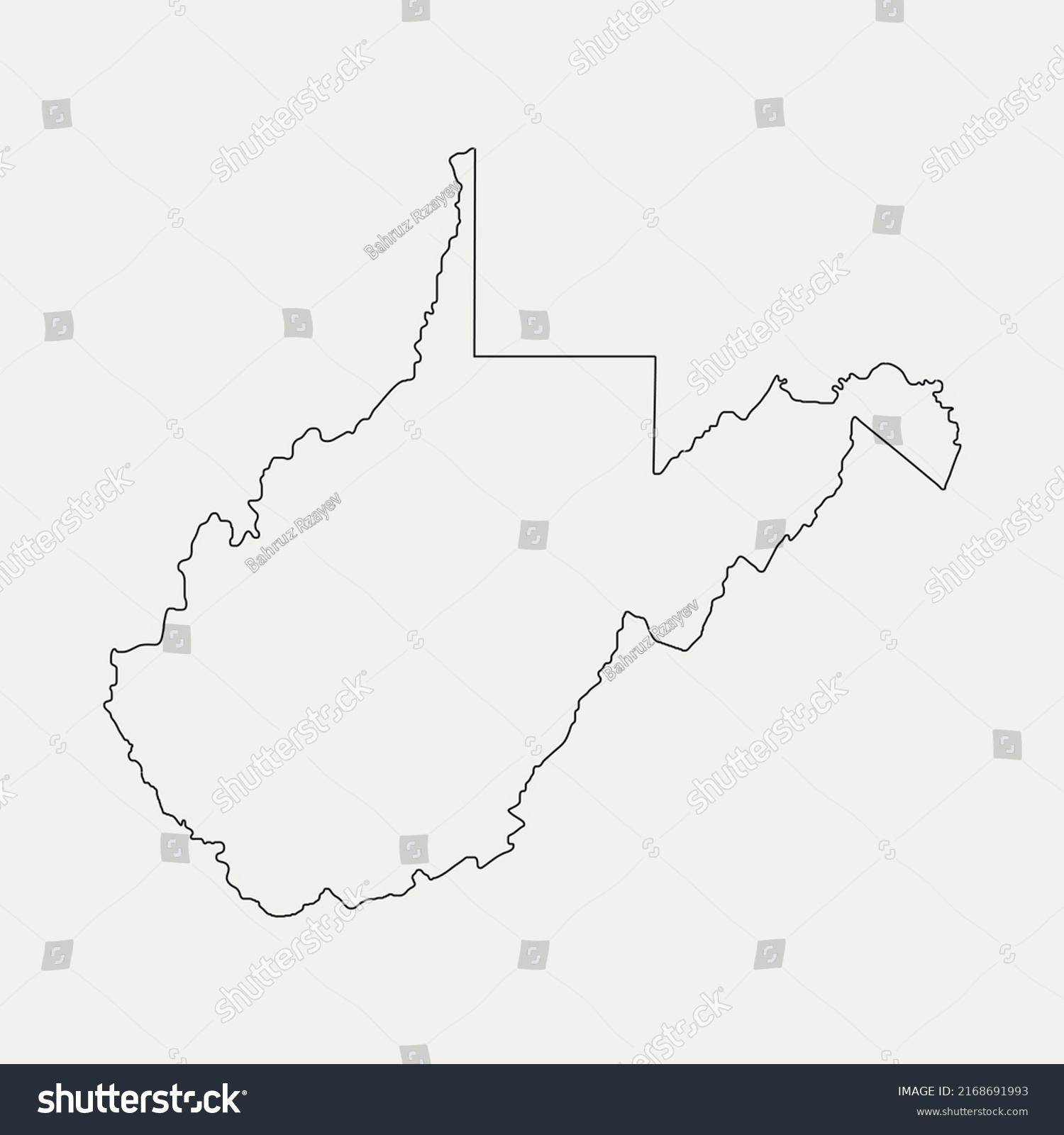 Map West Virginia United States Outline Stock Vector (Royalty Free ...