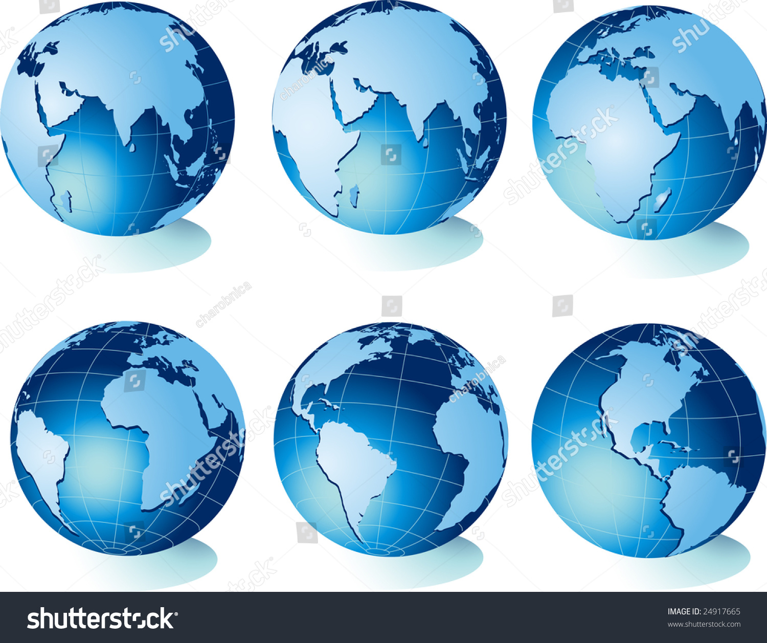 Map World Globe Stock Vector 24917665 - Shutterstock