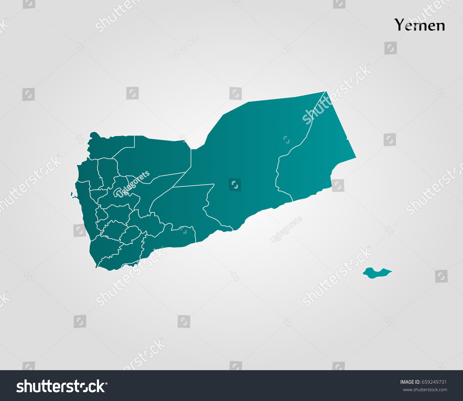 Map Yemen Stock Vector Royalty Free 659249731 Shutterstock 