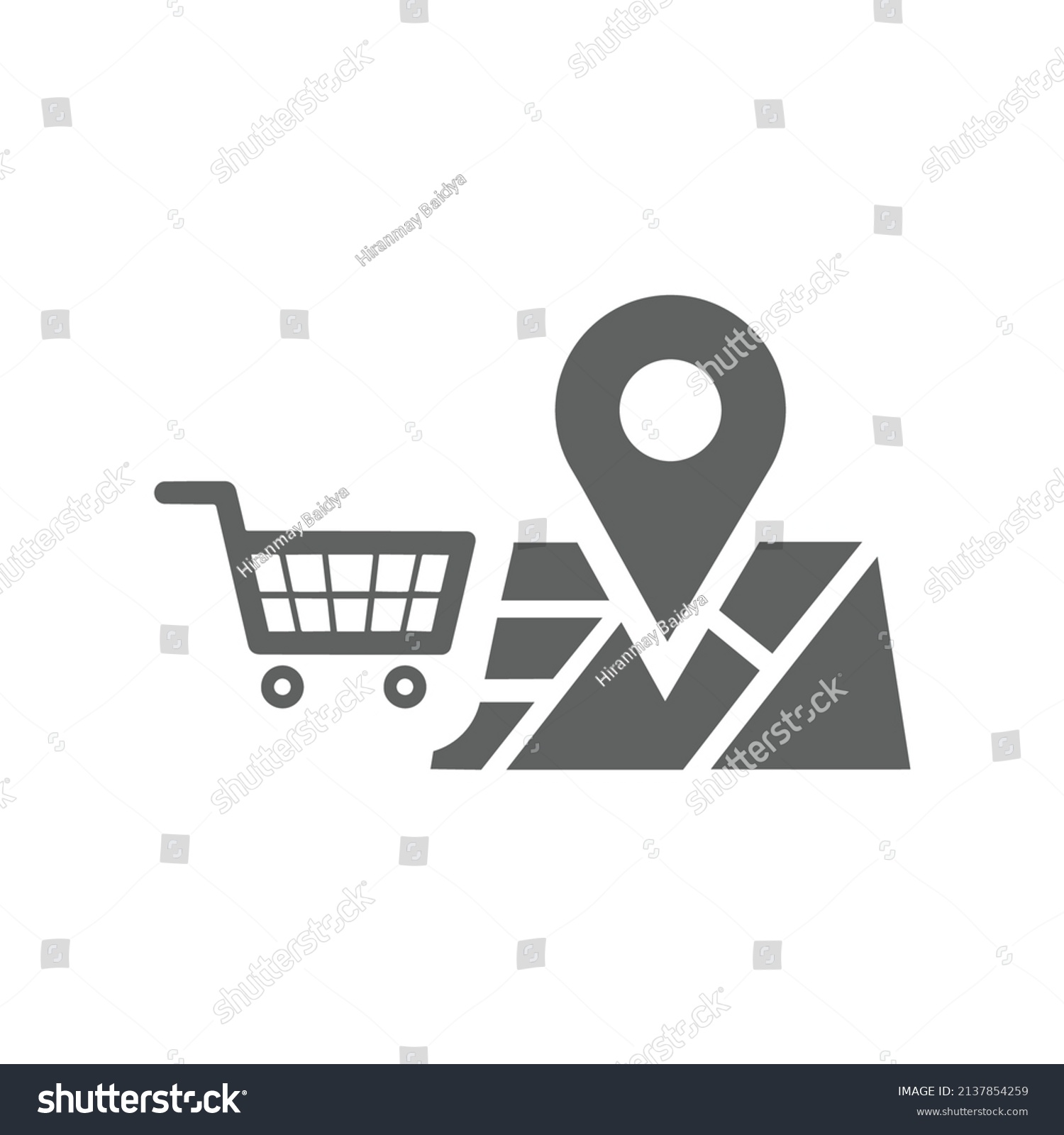 Map Store Location Icon Gray Vector Stock Vector (Royalty Free ...