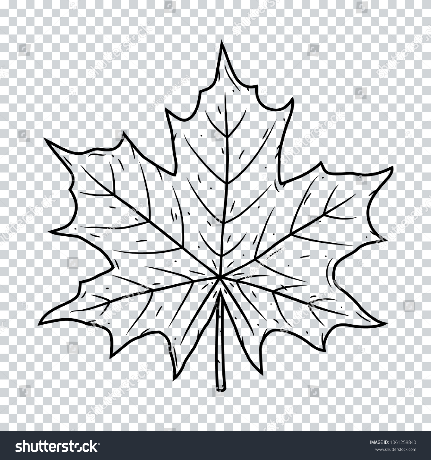 Maple Leaf Isolated On Transparent Background 스톡 벡터(사용료 없음) 1061258840
