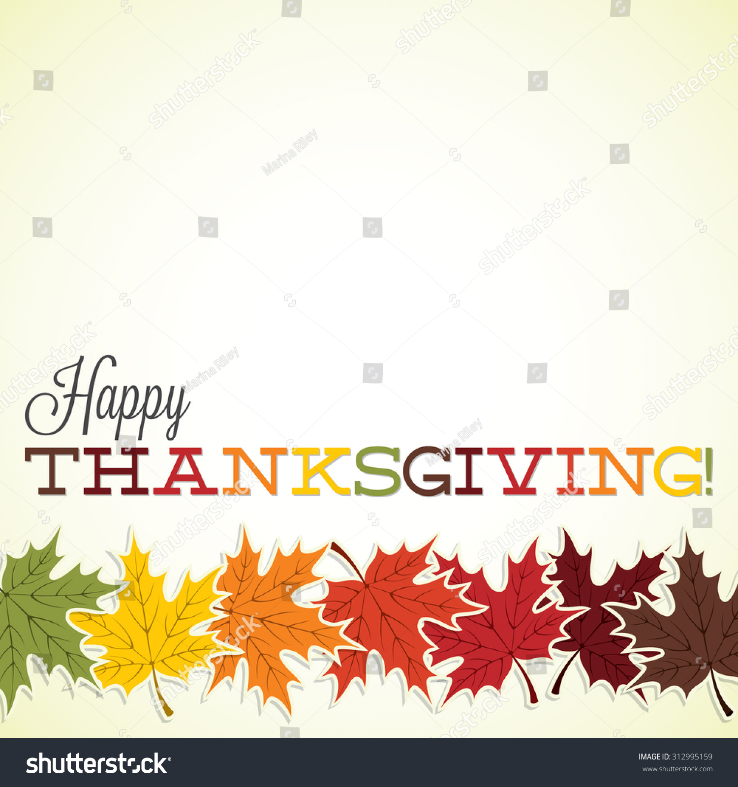 Maple Leaf Thanksgiving Card In Vector Format. - 312995159 : Shutterstock