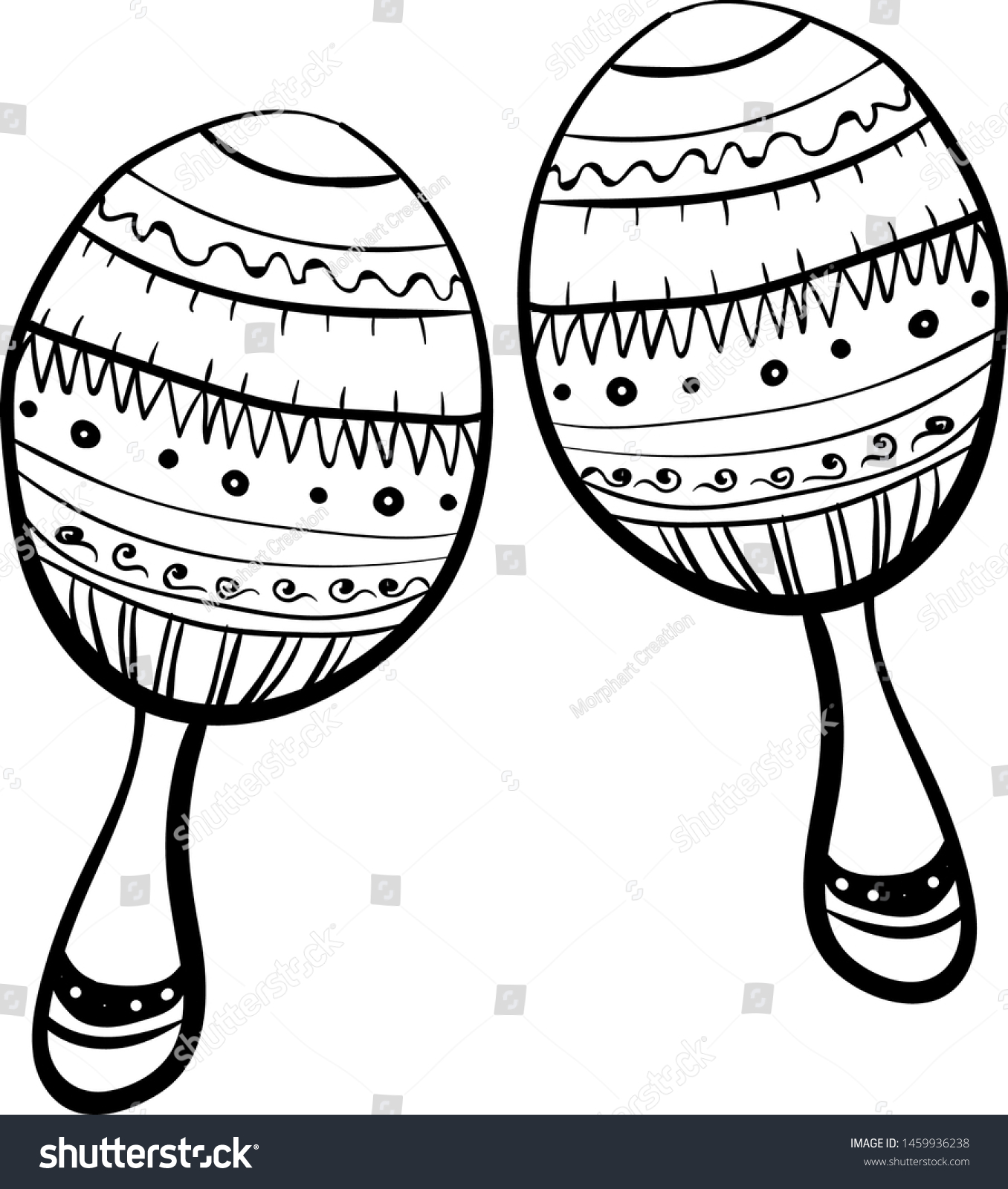 Maracas Drawing Illustration Vector On White Stock Vector (Royalty Free