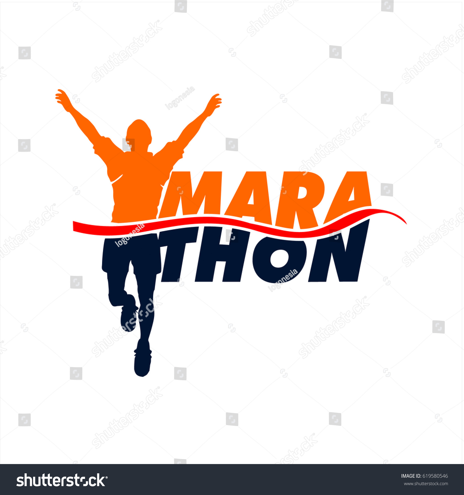 Marathon Runner Event Icon Stock Vector Stock Vector 619580546