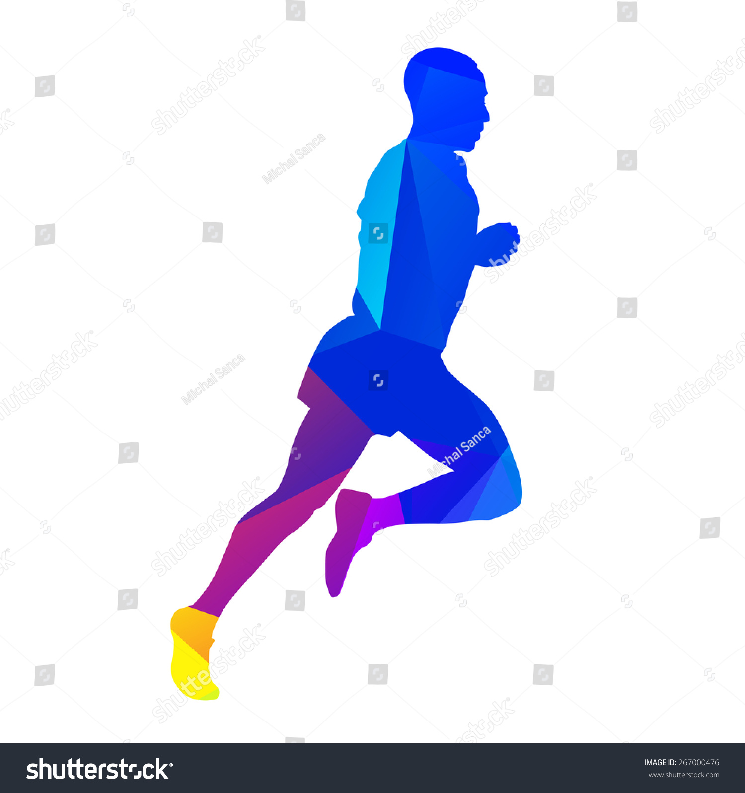 running man, colorful geometric style clip art preview