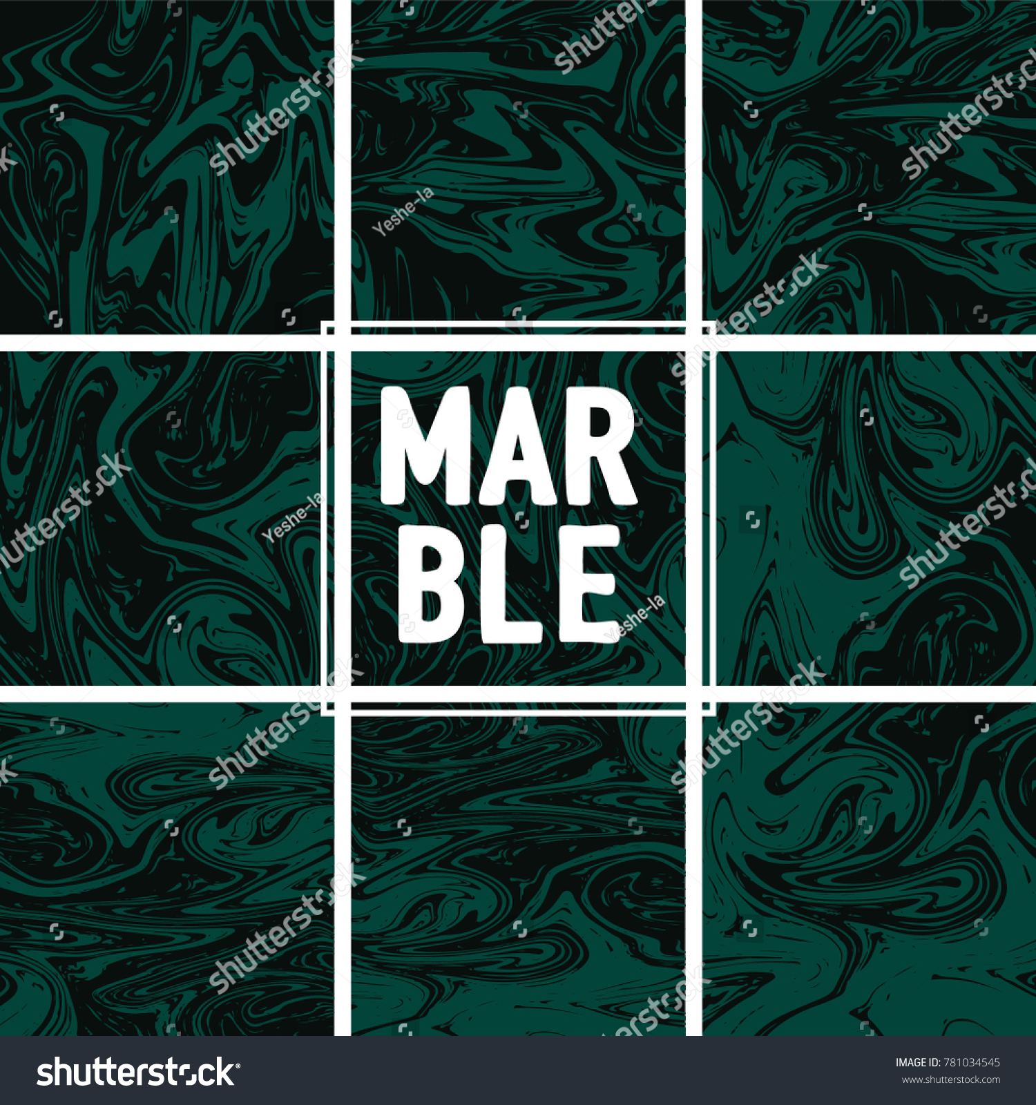 Marble Texture Set Emerald Green Black Stock Vector Royalty Free 781034545