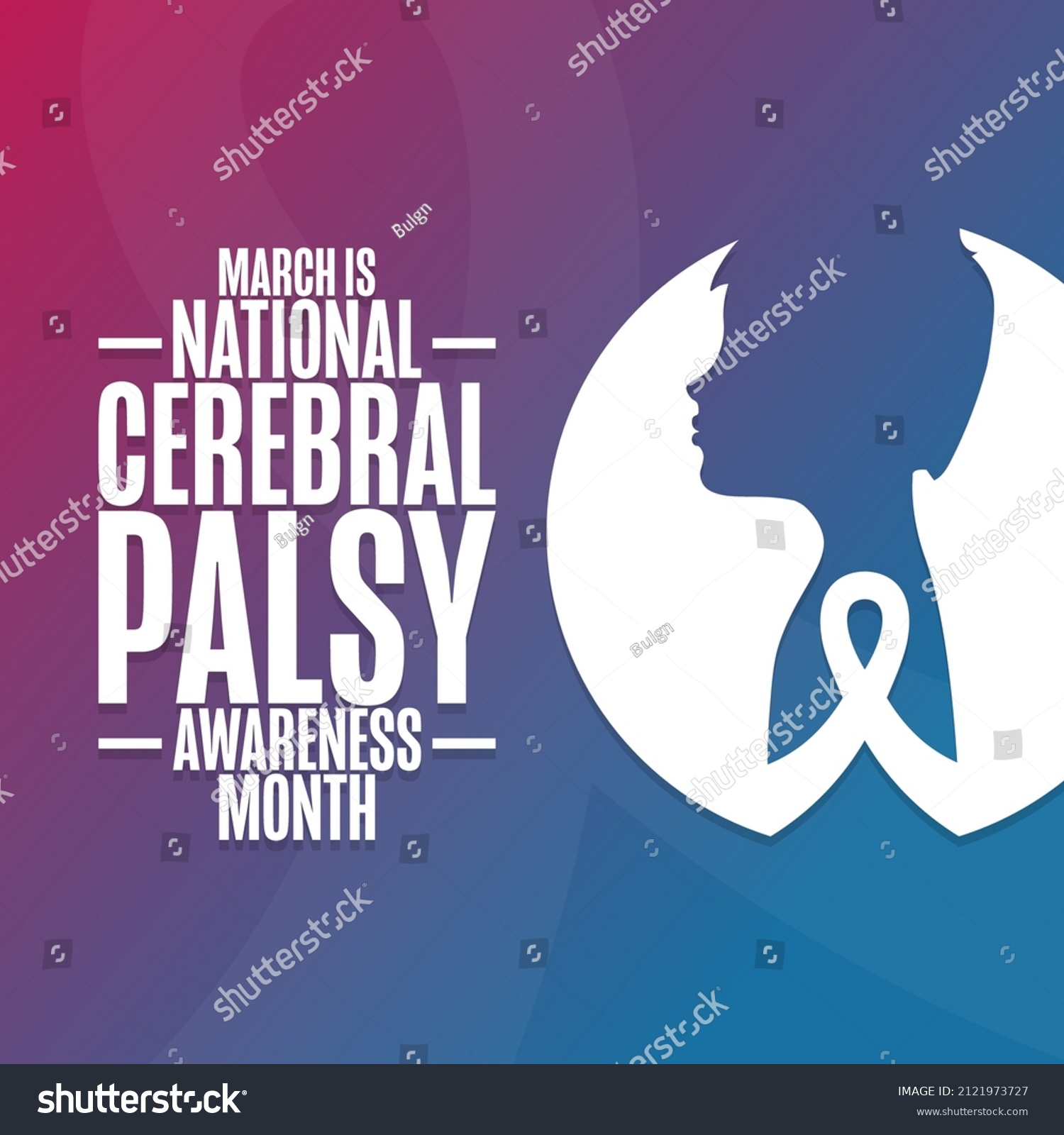 March National Cerebral Palsy Awareness Month Stock Vector Royalty Free 2121973727 Shutterstock