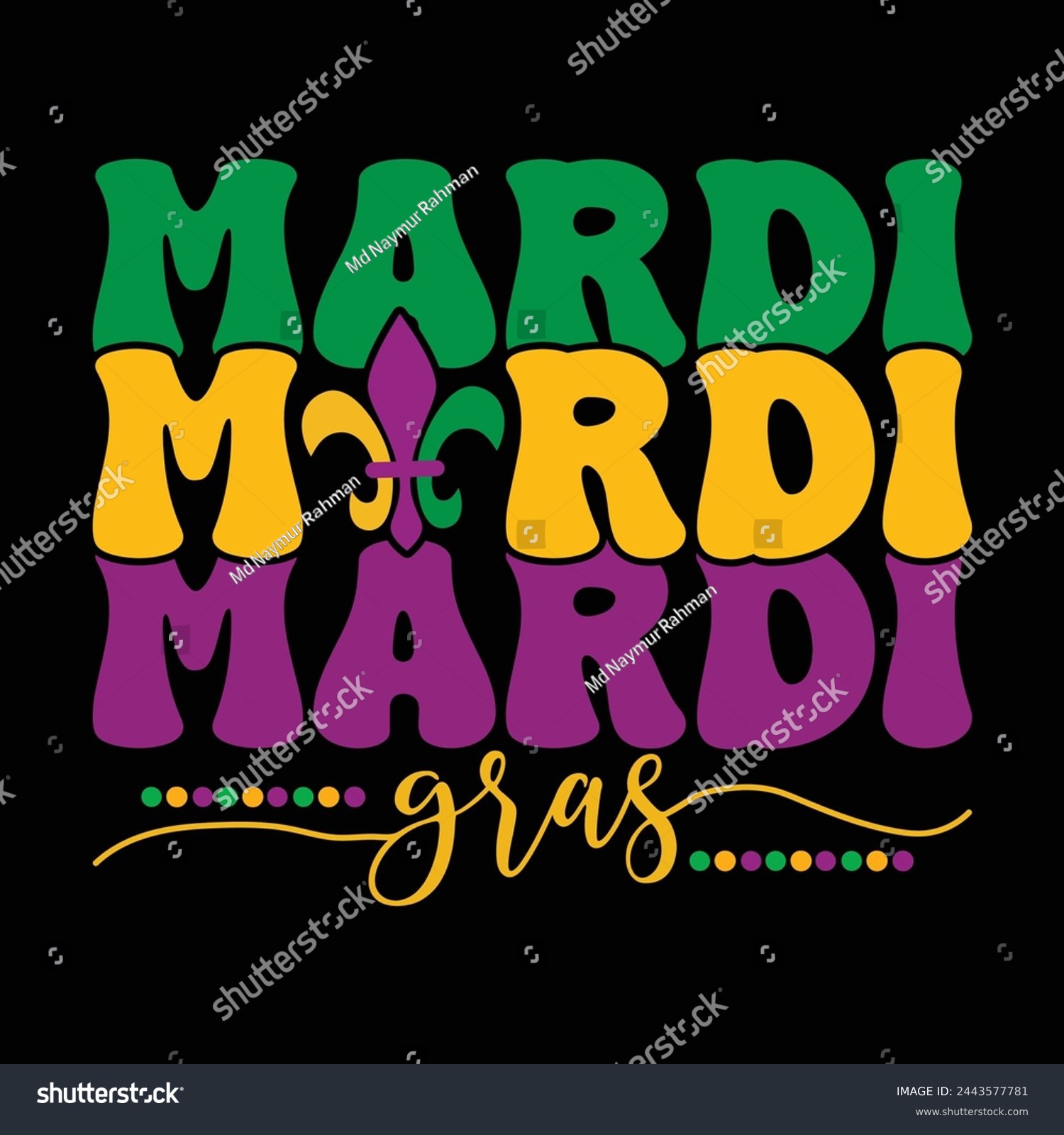 SVG of Mardi Gras T-Shirt Design, Mardi Gras Day 2024. svg