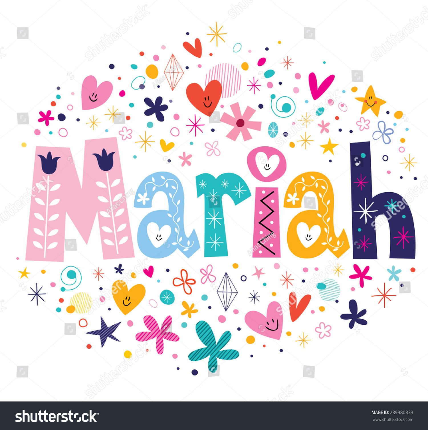 Mariah Name Design Stock Vector 239980333 - Shutterstock