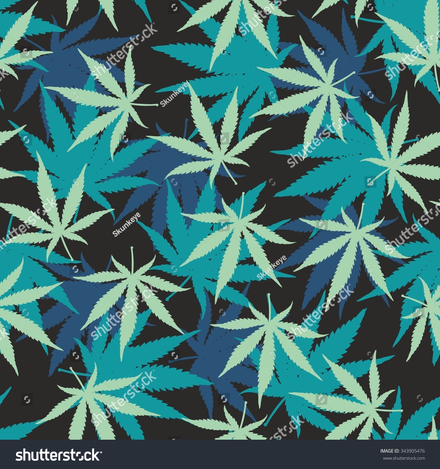 Marihuana Ganja Weed Seamless Vector Pattern Stock Vector Royalty Free 
