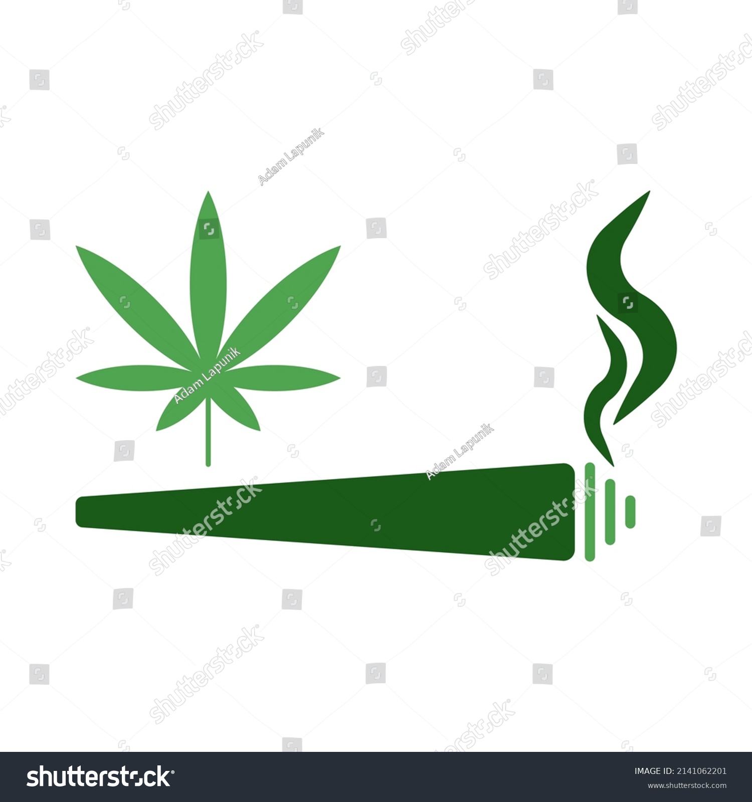 Marijuana Joint Vector Icon On White Stock Vector (Royalty Free ...