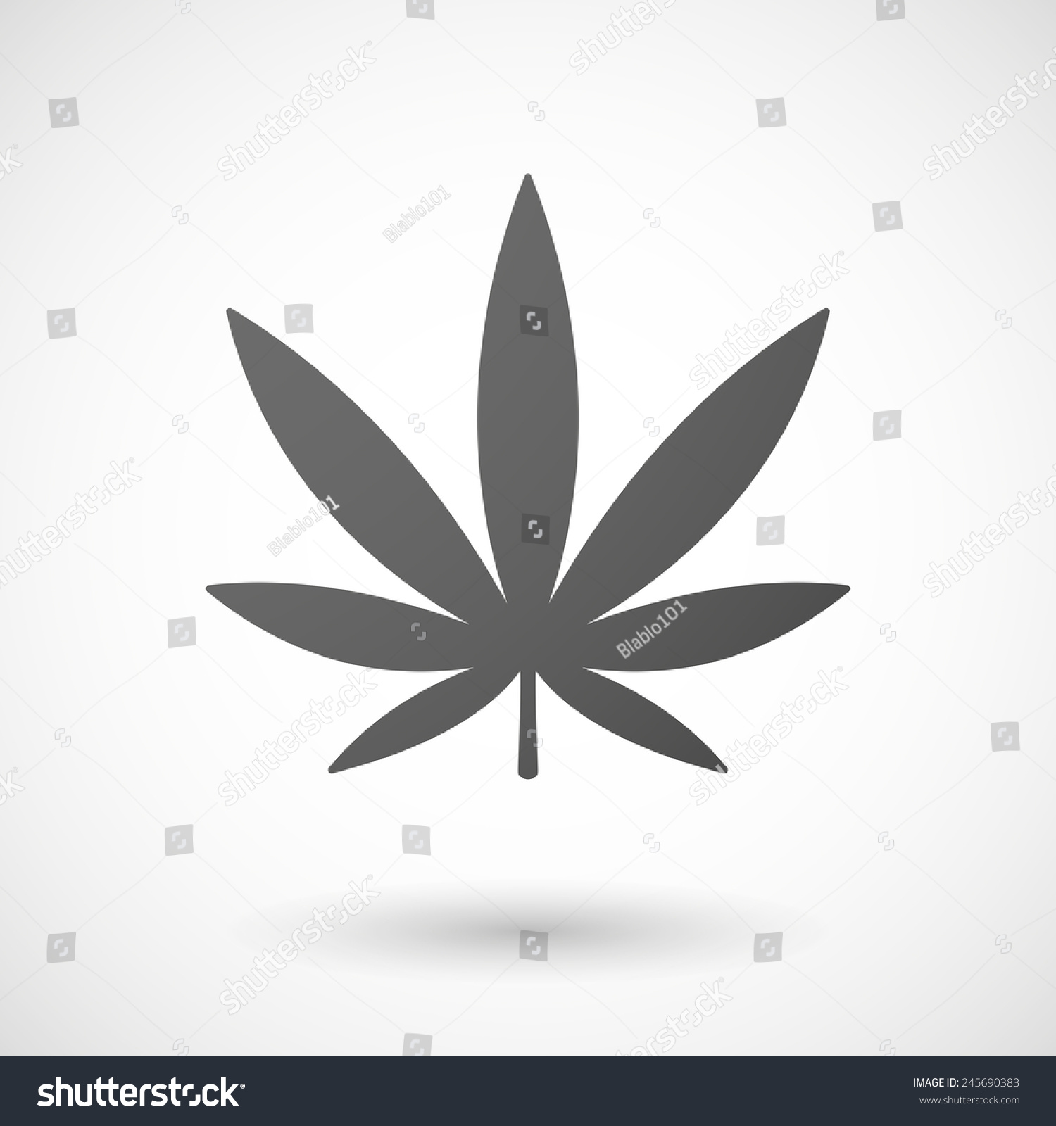 Marijuana Leaf Icon Shadow On White Stock Vector (Royalty Free) 245690383