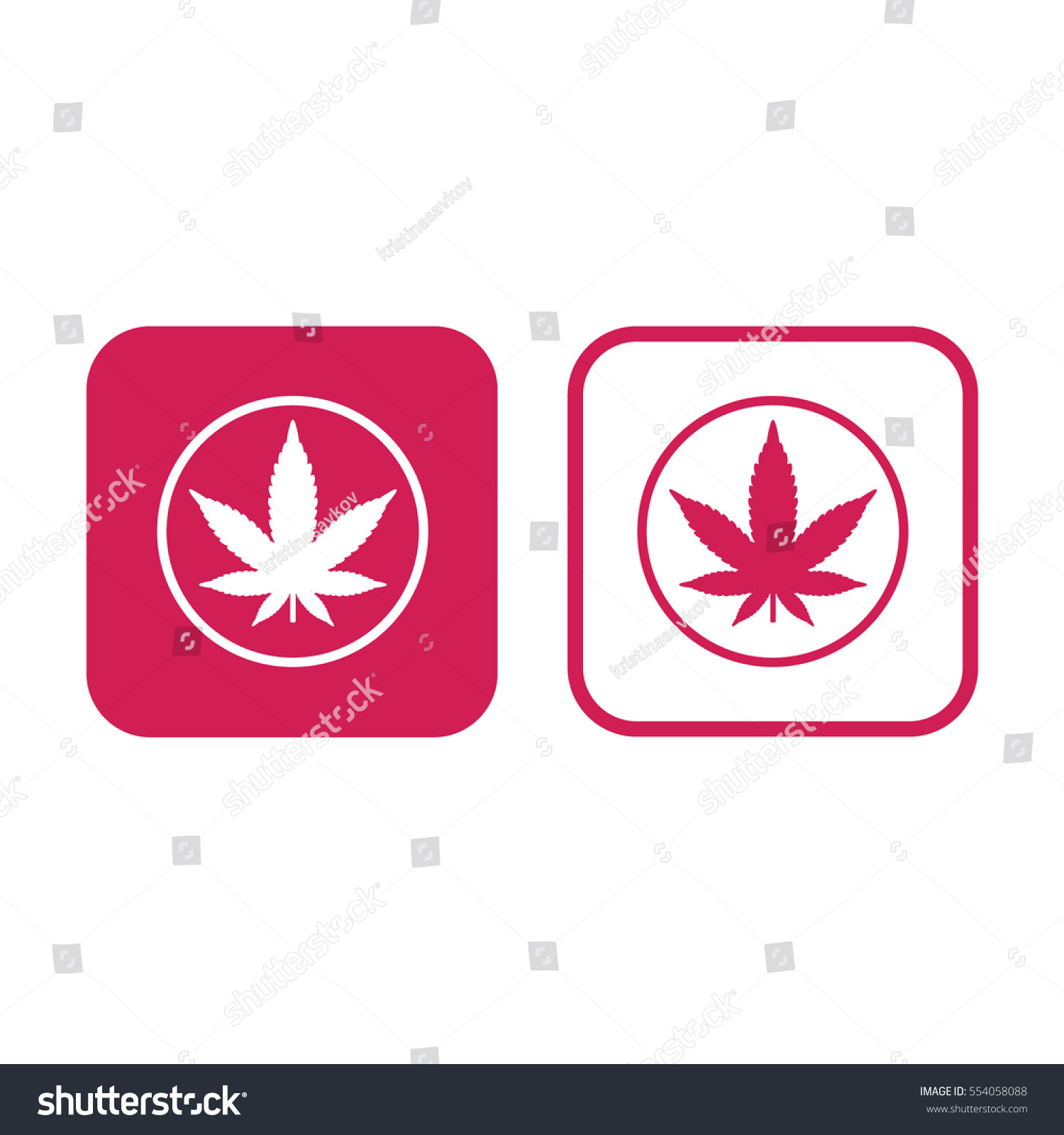 Download Marijuana Leaf Vector Icon Pink White Stock Vector 554058088 - Shutterstock