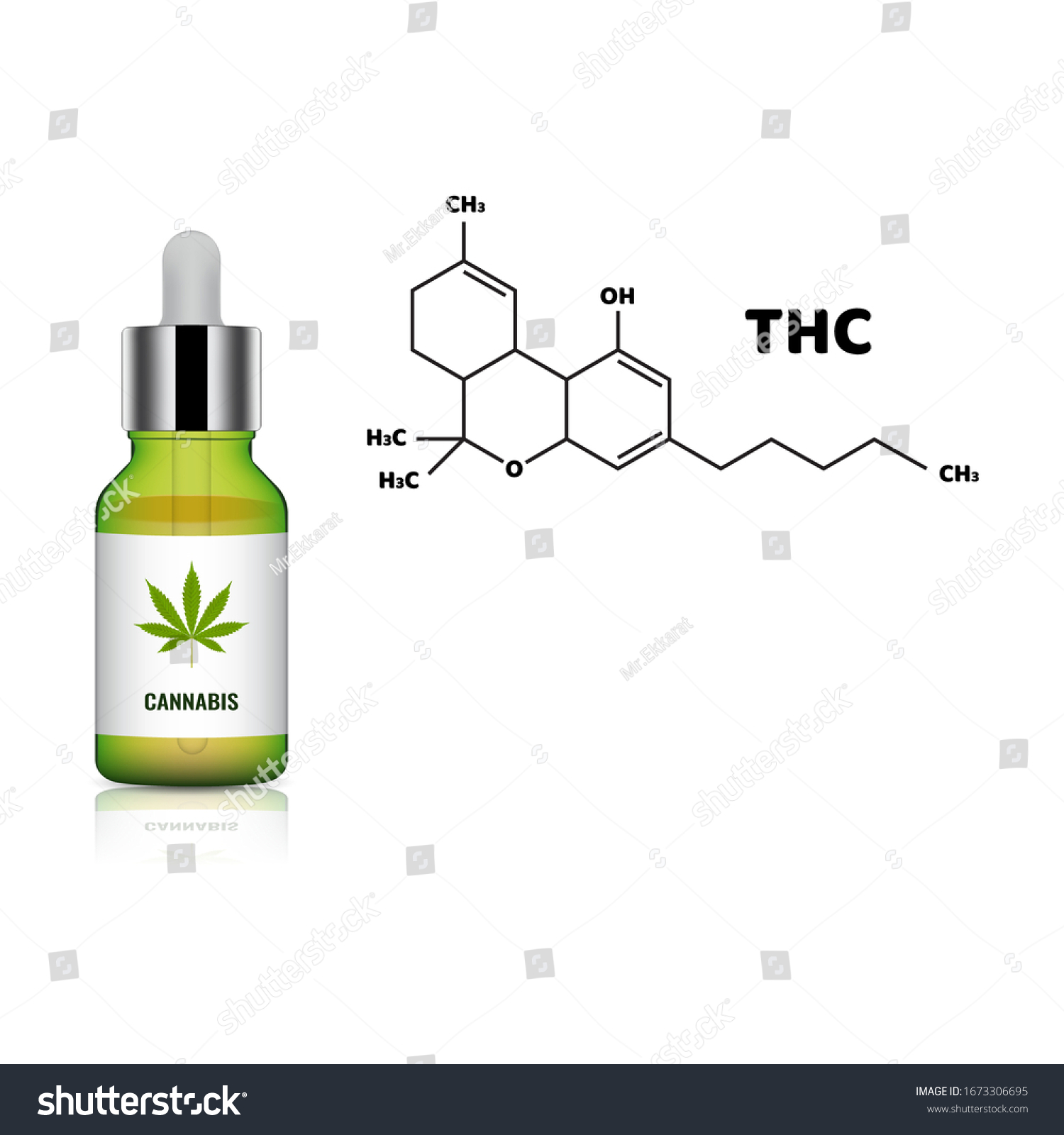 Download Marijuana Cannabis Formula Molecules Thc Medical Stock Vector Royalty Free 1673306695