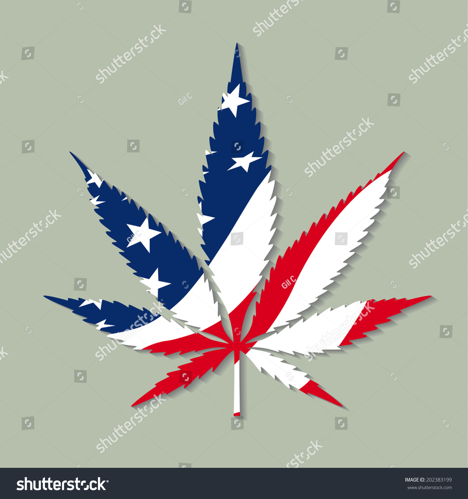 Marijuana Symbol With The Usa Flag Colors. Stock Vector Illustration ...