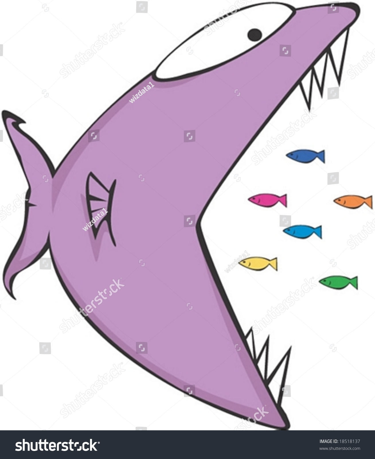 Marine Character Funny Big Fish Scary Stock Vector 18518137 - Shutterstock