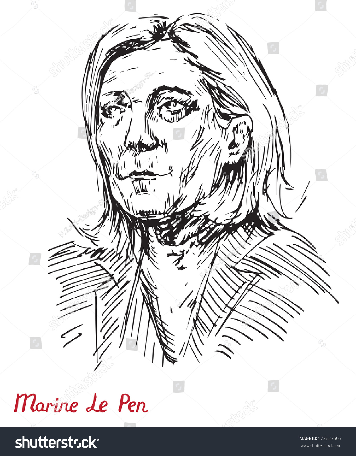 Marine Le Pen French Politician President Stock Vector (Royalty Free