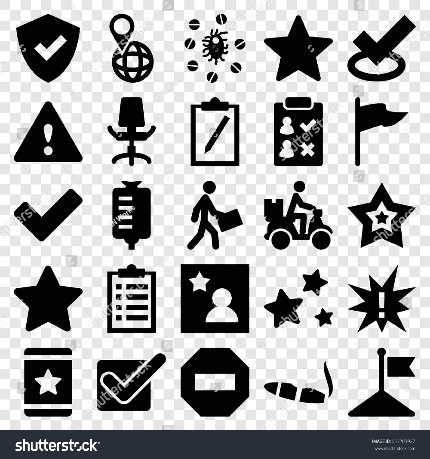 Mark Icons Set Set 25 Mark Stock Vector Royalty Free 653203927