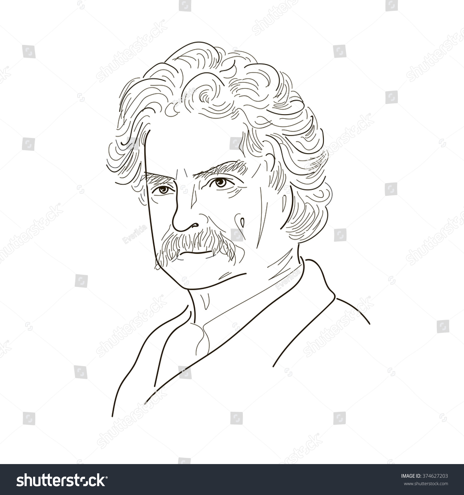 Mark Twain (Samuel Langhorne Clemens), An American Author And Humorist ...