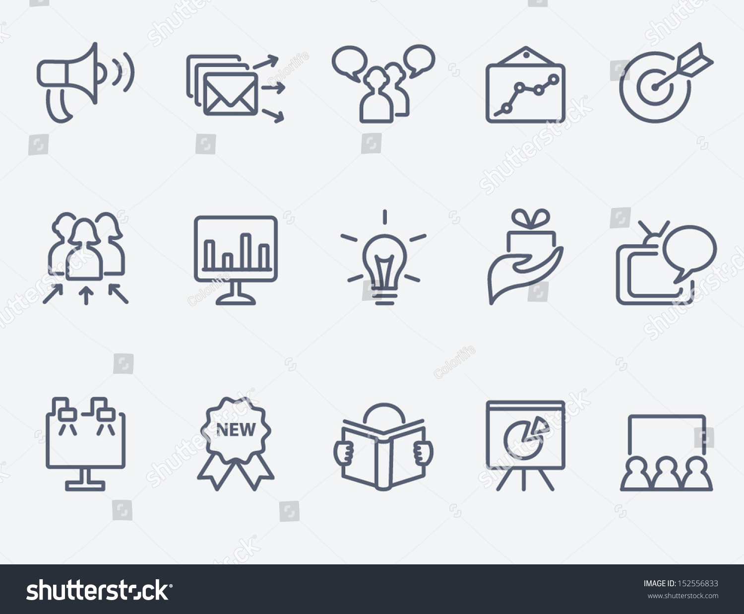 Marketing Icon Set Stock Vector (Royalty Free) 152556833