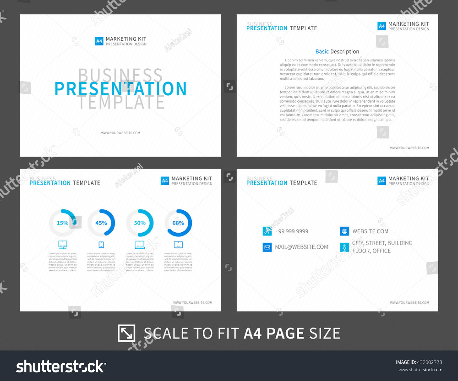 Marketing Kit Presentation Vector Template Modern Stock Vector 432002773 Shutterstock Marketing Kit Template