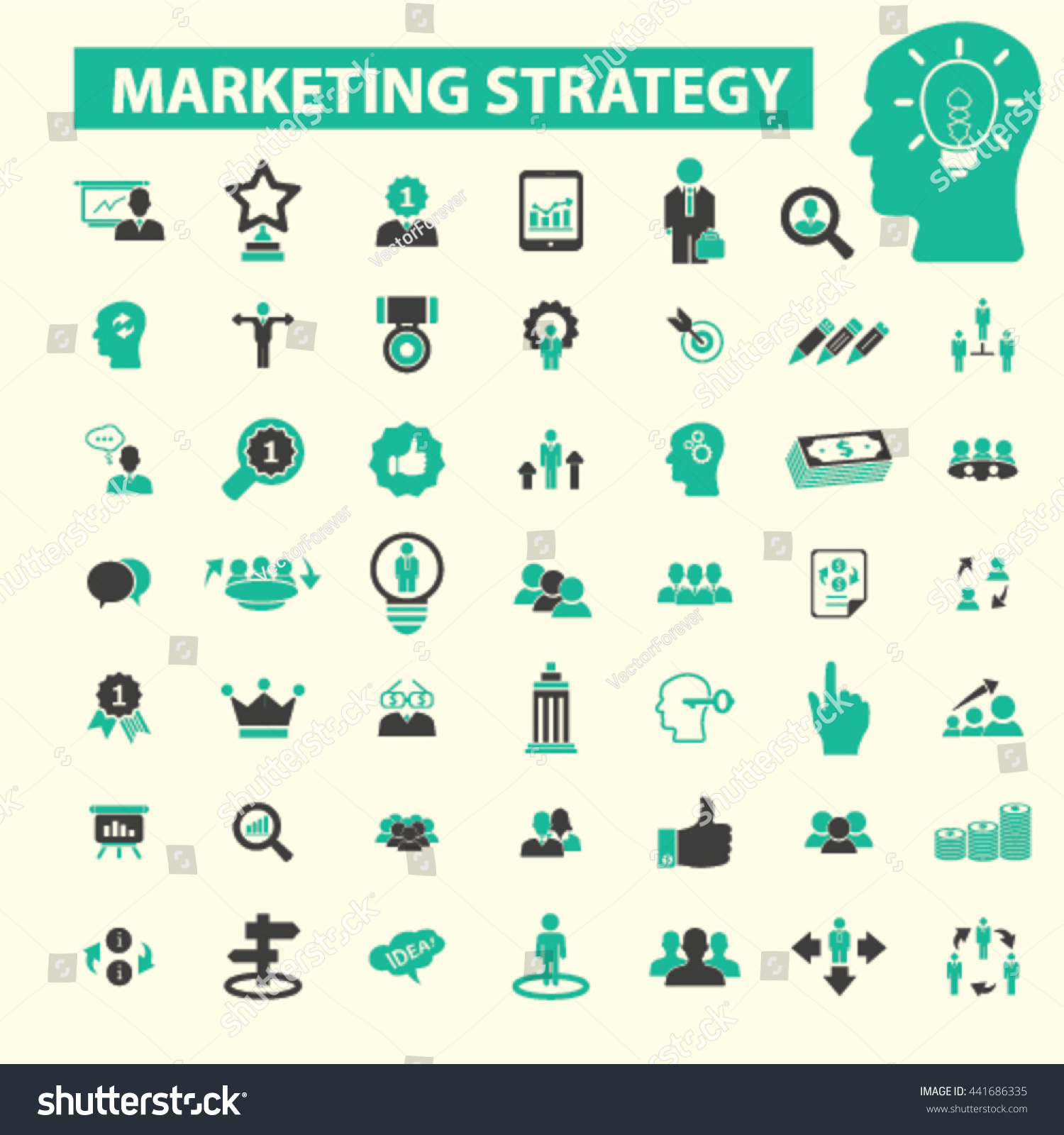 Marketing Strategy Icons Stock Vector (Royalty Free) 441686335 ...