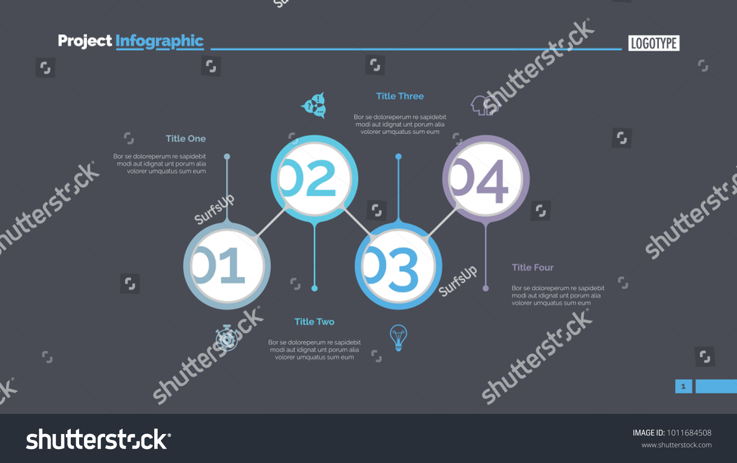 Marketing Strategy Steps Slide Template Stock Vector (royalty Free 