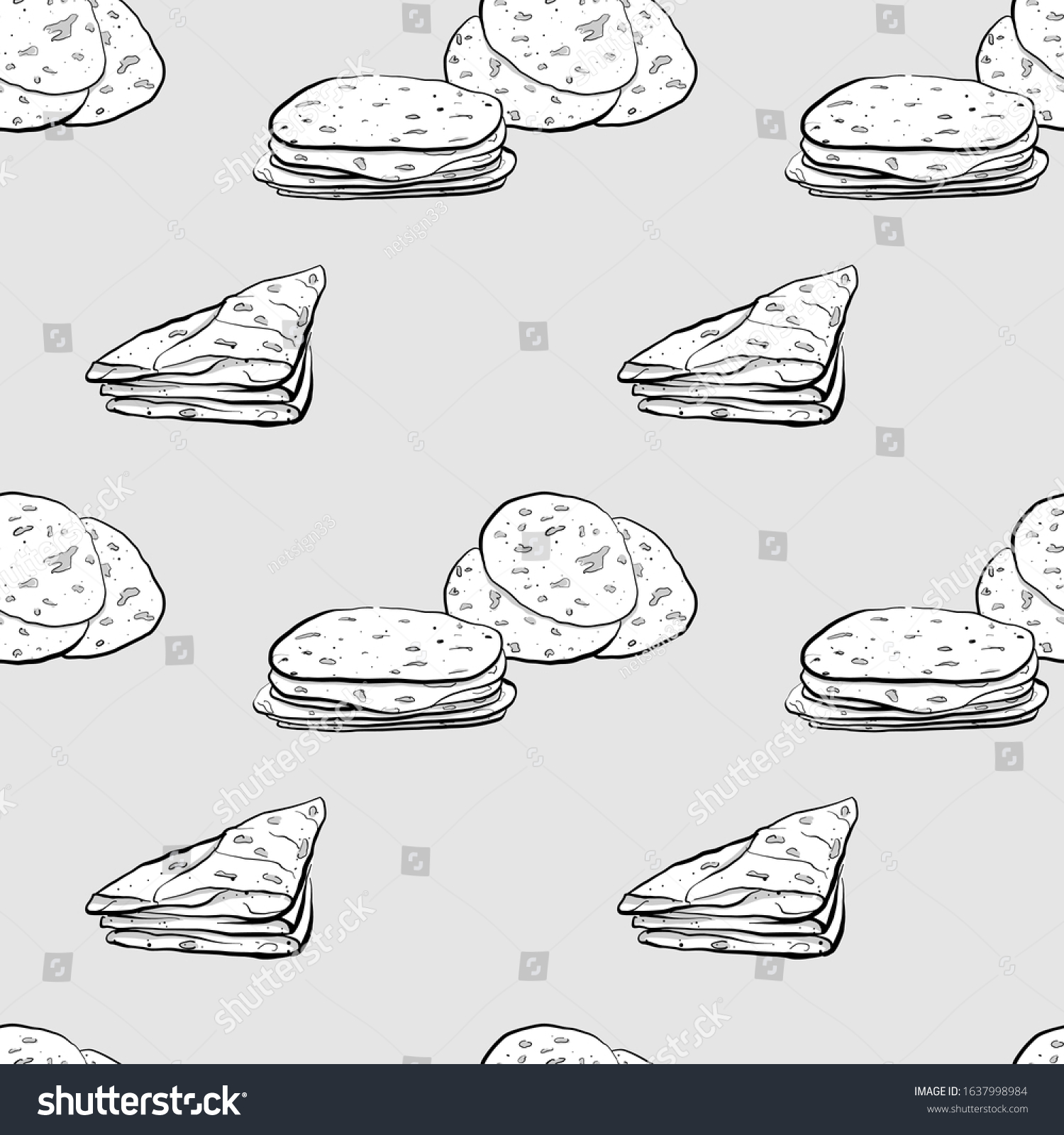 SVG of Markook seamless pattern greyscale drawing. Useable for wallpaper or any sized decoration. Handdrawn Vector Illustration svg
