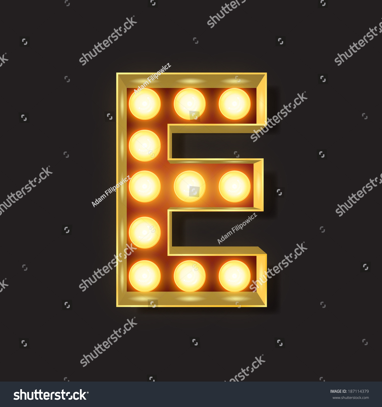 Marquee Light Letter - Vector - E - 187114379 : Shutterstock