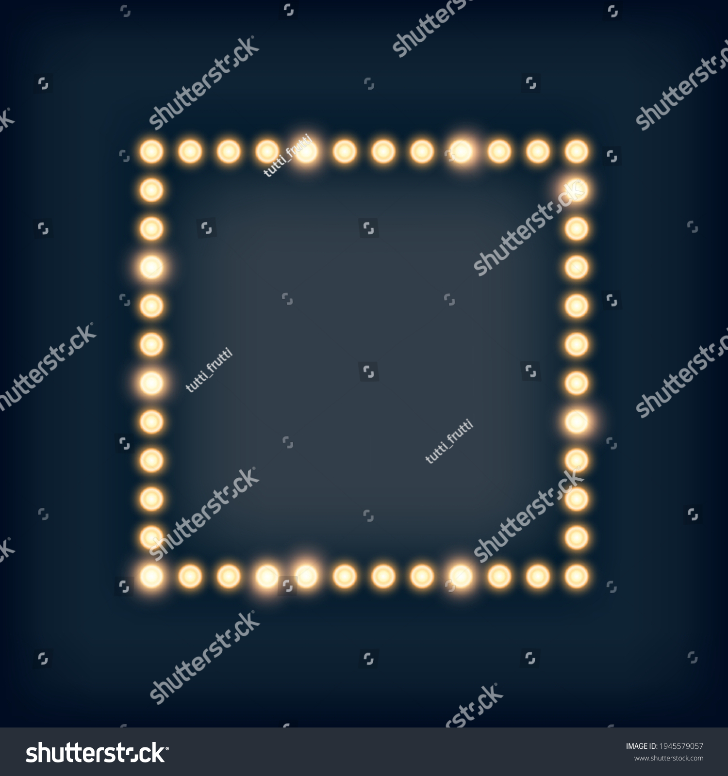 Marquee Lights Square Frame Illustration Stock Vector Royalty Free