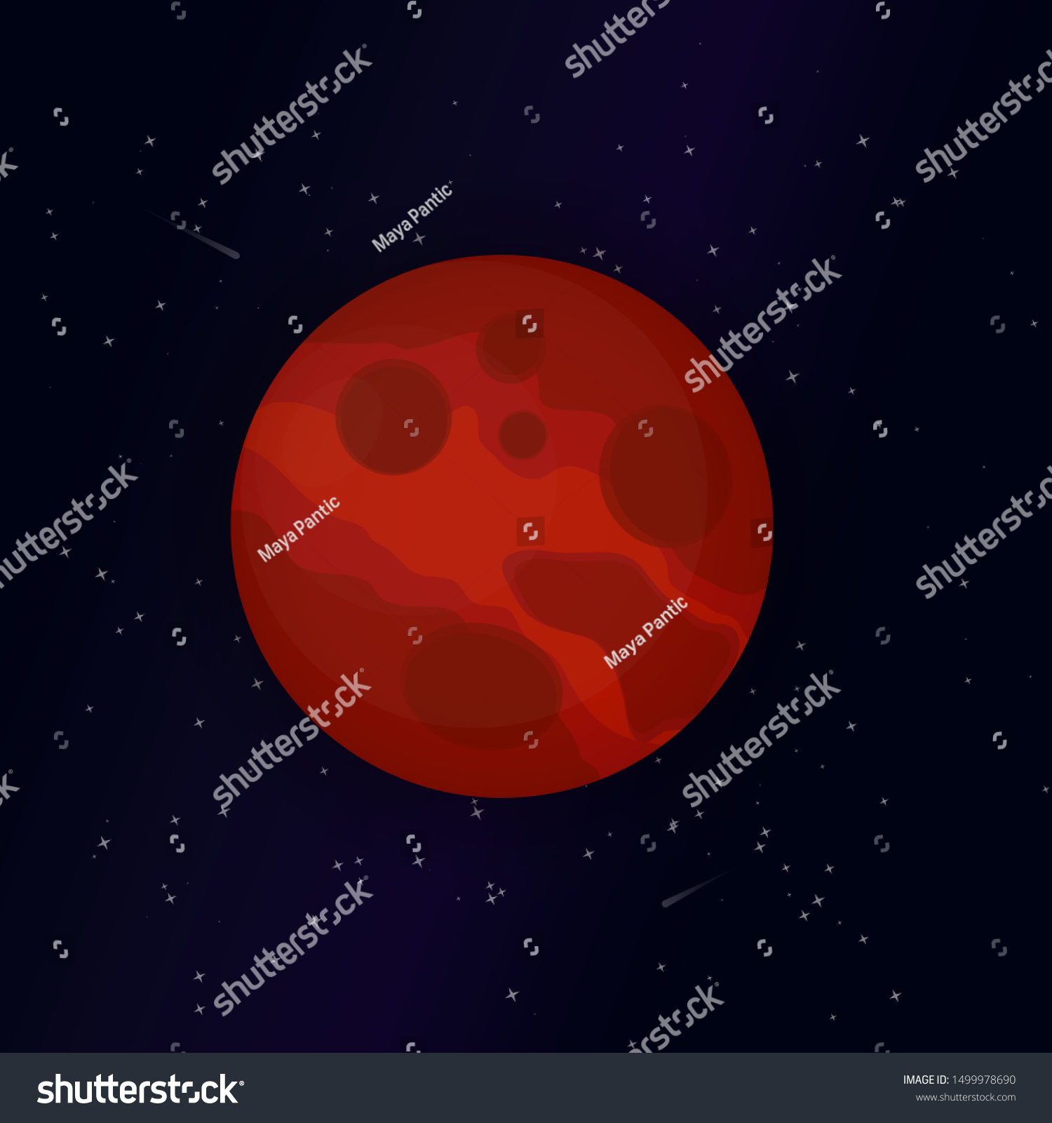 Mars Planet Cartoon Vector Clipart Isolated Stock Vector Royalty Free 1499978690