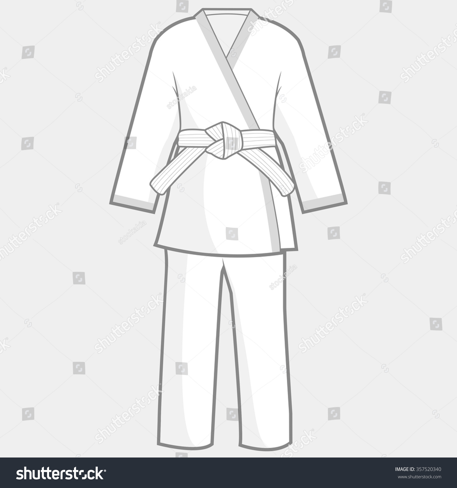 Martial Arts Kimono Suit. Vector Illustration Of Martial Arts Uniform ...