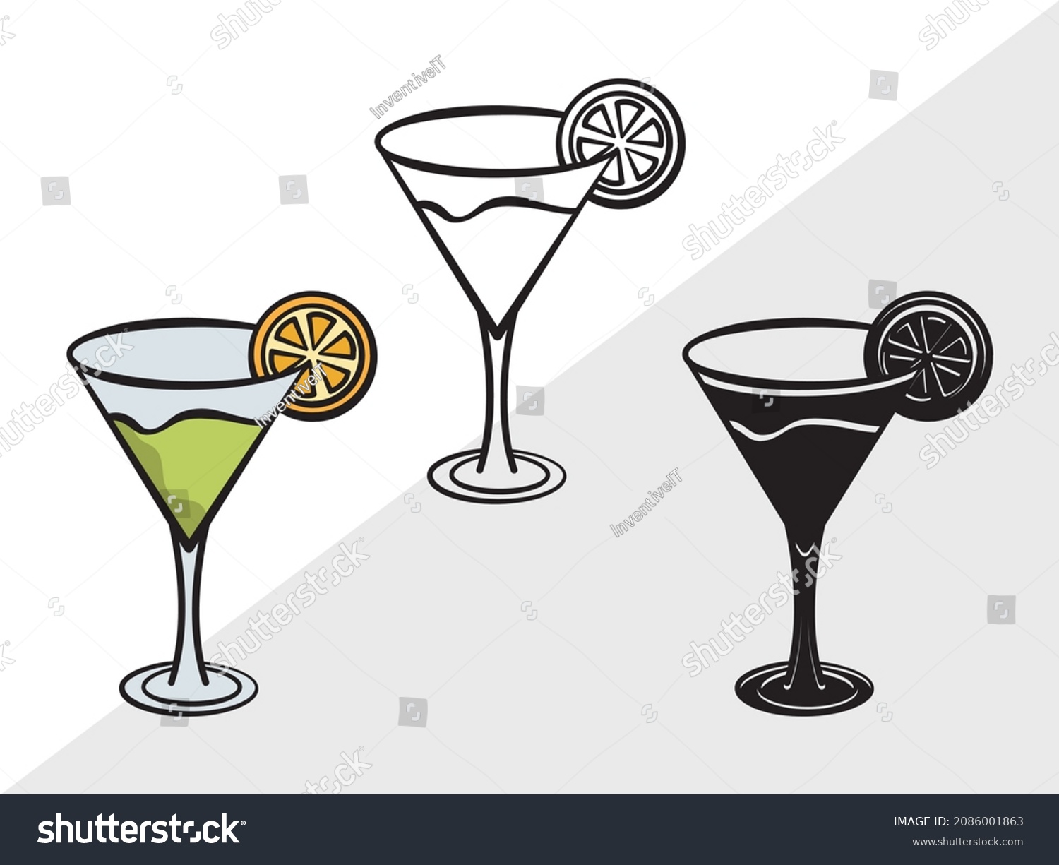SVG of Martini Glass Printable Vector Illustration svg