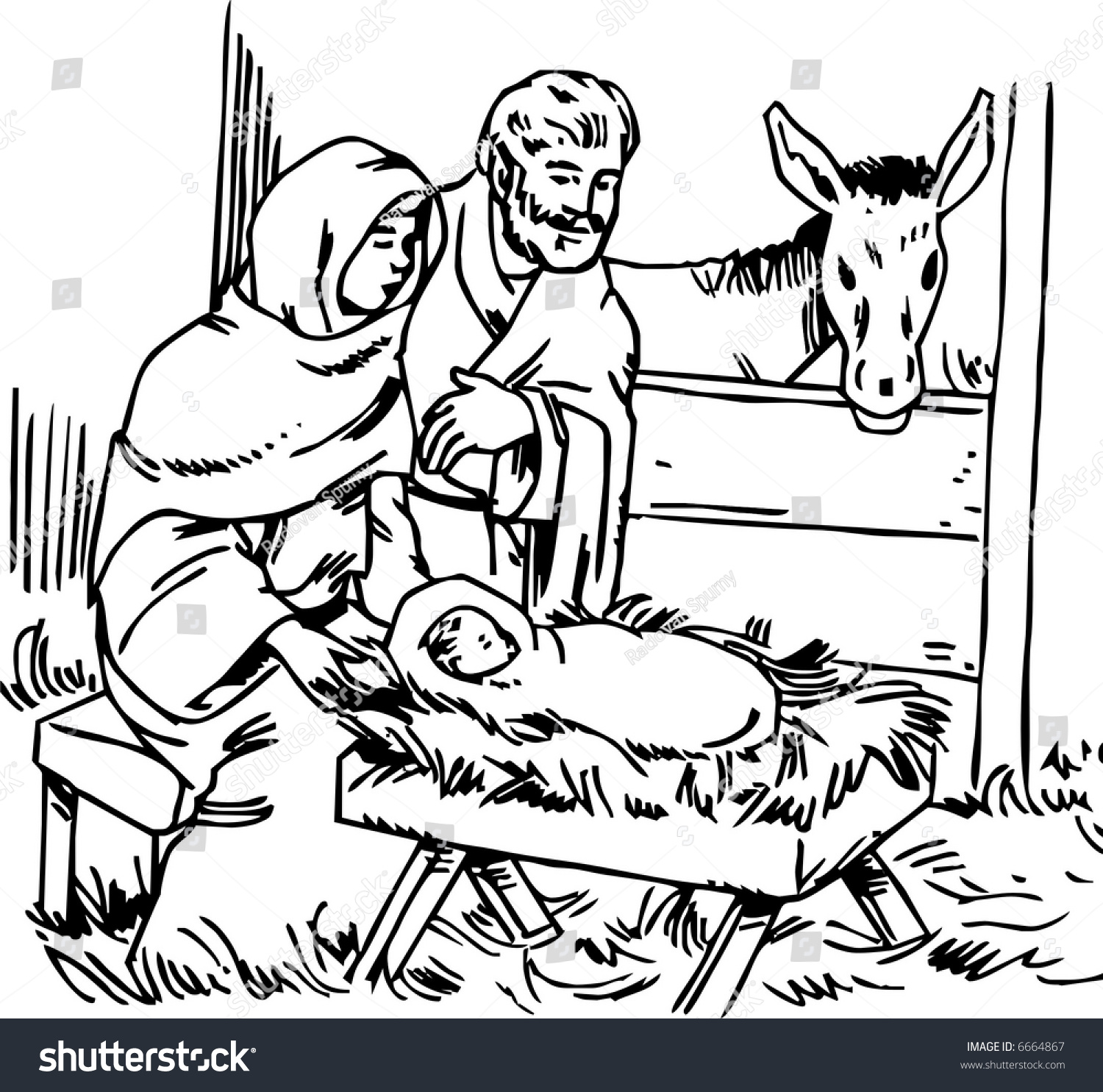 Mary And Joseph With A Small Jesus Stock Vector Illustration 6664867 ...