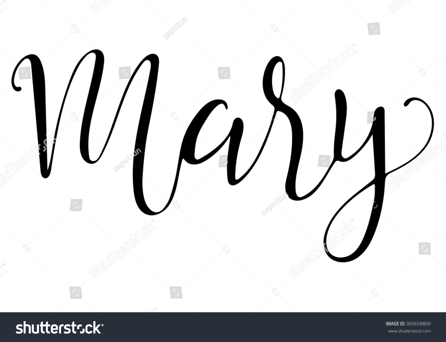 Mary Female Name Lettering Design Modern Stock Vektor Royaltyfri 365658809