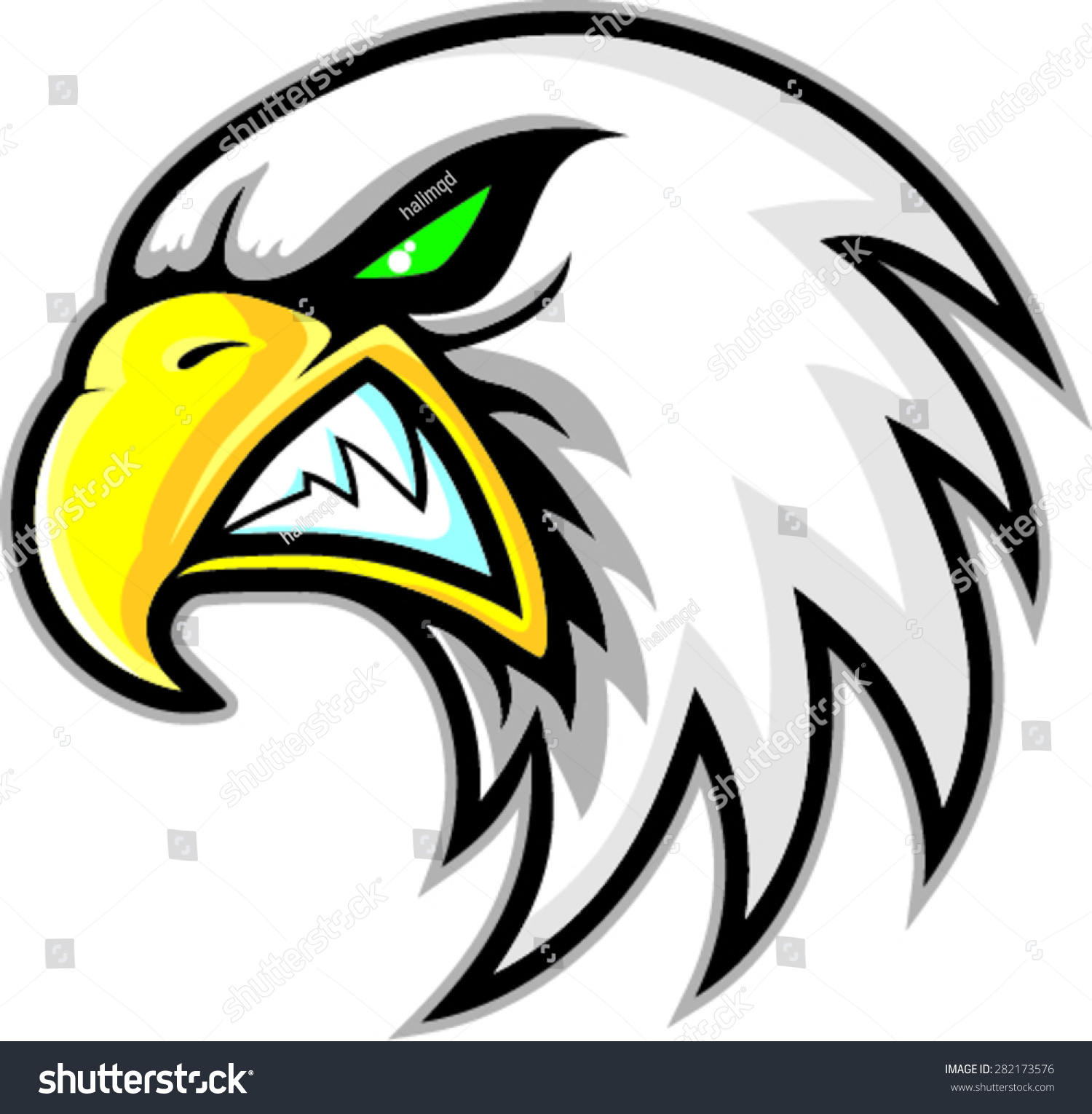 Mascot Head Angry Eagle Stock Vector Royalty Free