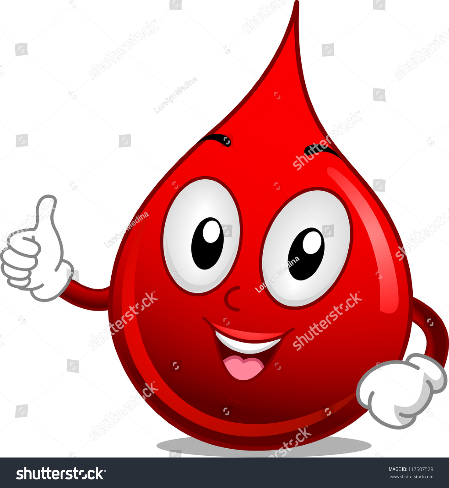 Mascot Illustration Featuring A Drop Of Blood Giving A Thumbs Up ...