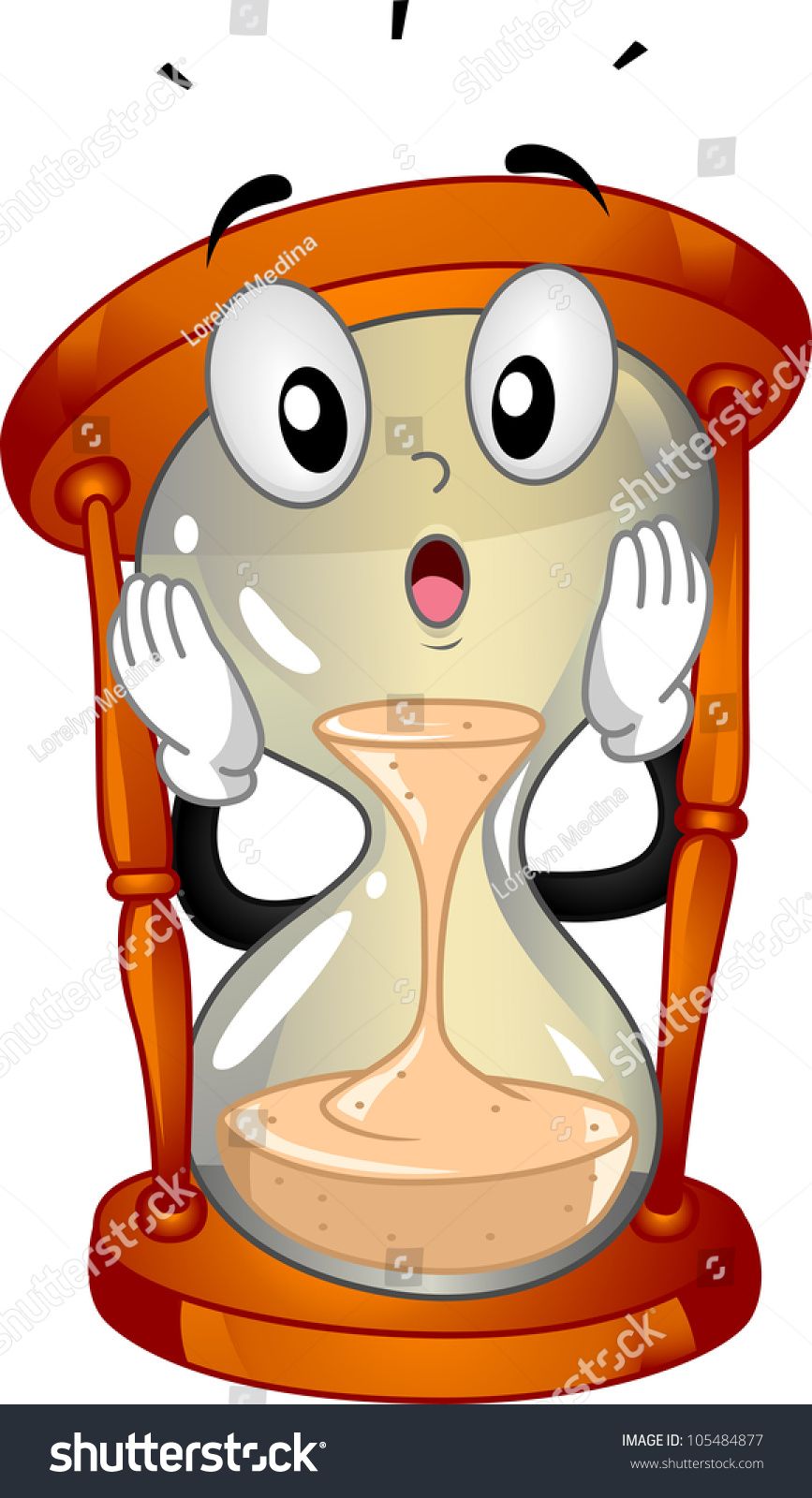 Mascot Illustration Featuring Hourglass Stock Vector Royalty Free 105484877 Shutterstock