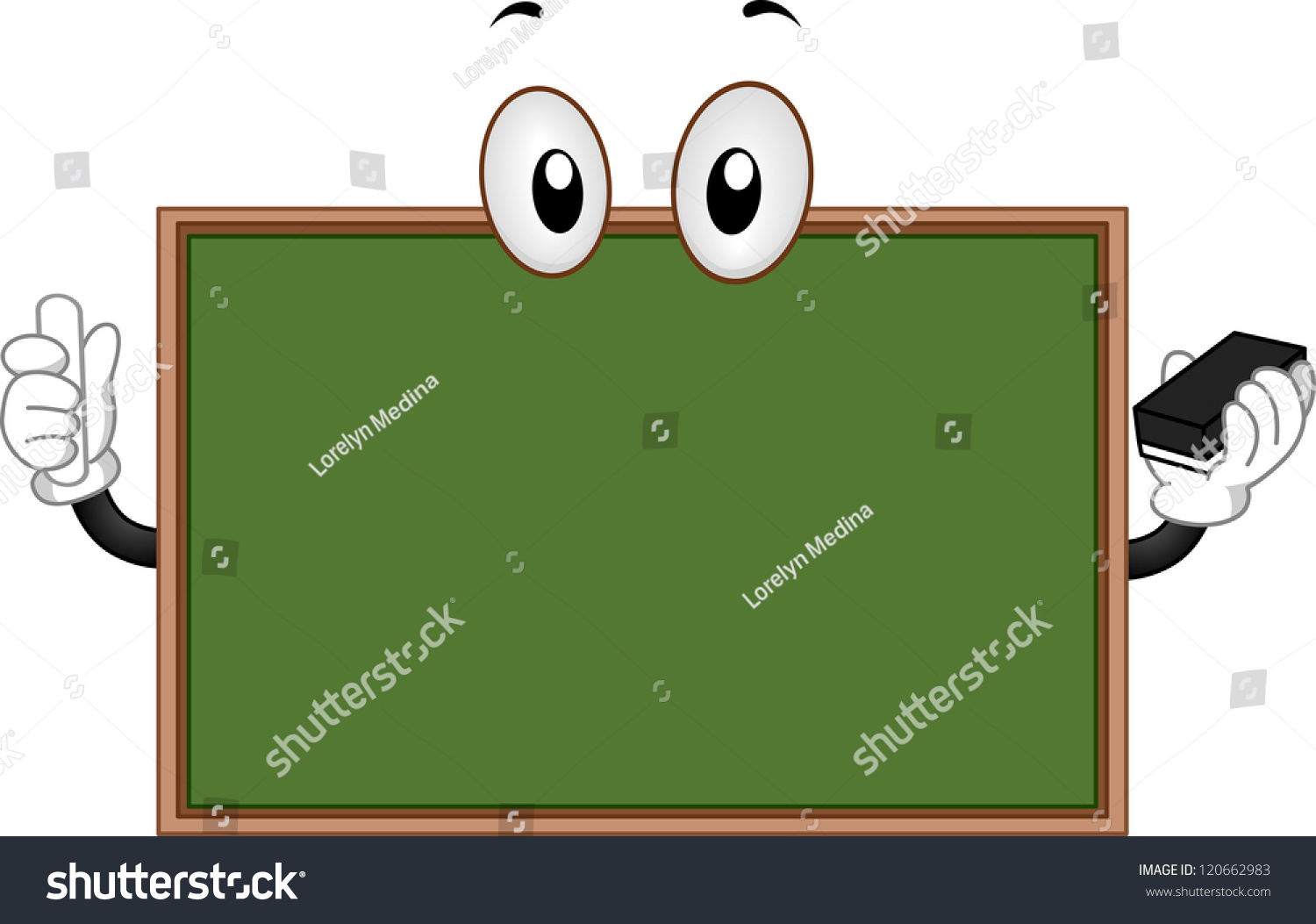 Mascot Illustration Blackboard Holding Eraser Piece Stock Vector ...