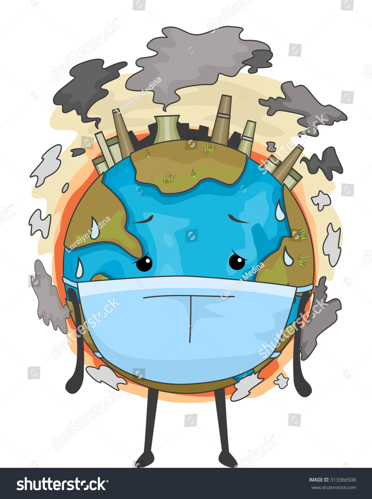 Mascot Illustration Earth Wearing Surgical Mask Stock Vector 313366508 ...